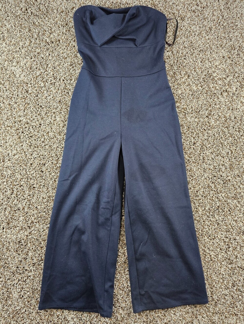 Material Girl Womens Sz XS Capri Length One Piece Jumpsuit Navy Blue Strapless